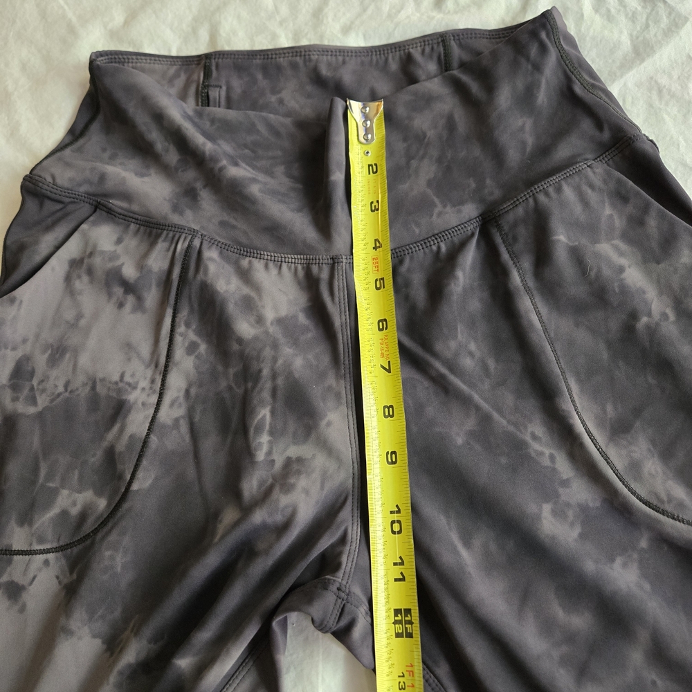Oalka Charcoal Grey Marble Tie Dye Women's Capri Joggers EB2 - Picture 4 of 7